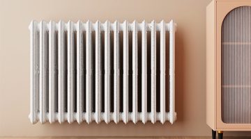 Système de chauffage d'une maison avec un radiateur à eau.